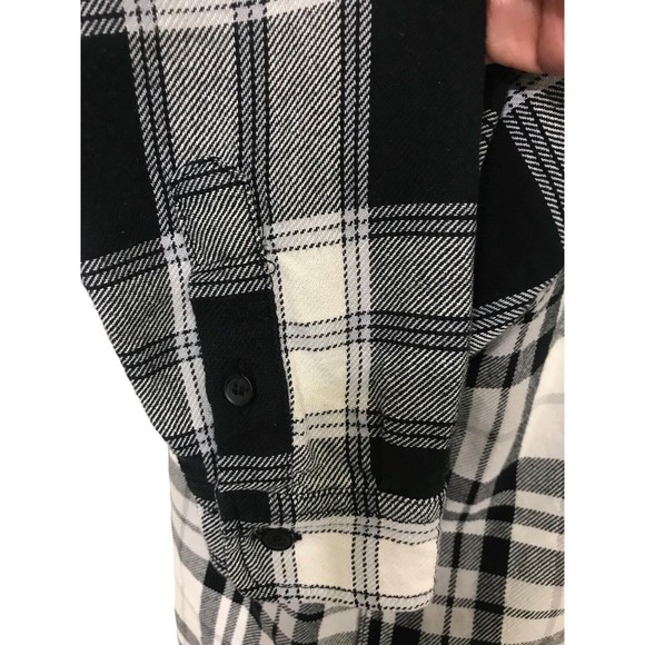 Zara Womens Black White Plaid Flannel Shacket Oversized Relaxed Fit Button Up S - Picture 7 of 10